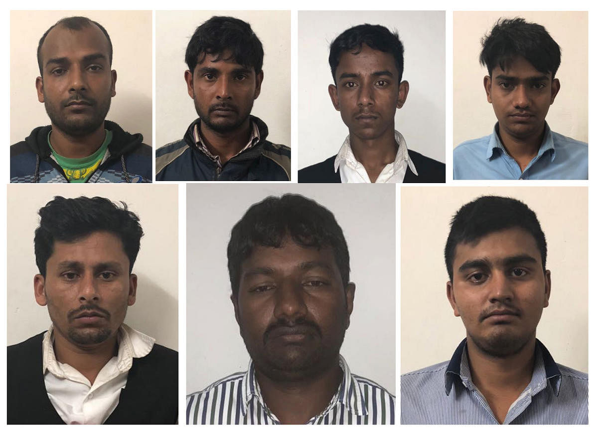 Officials of Unique Identification Authority of India ( Aadhaar) with the help of bellandur police busted a racket and arrested seven persons including six Bangaldeshi nationals who have obtained Aadhaar ID forging the documents to secure jobs in It firms in and around Whitefield .DH Photo