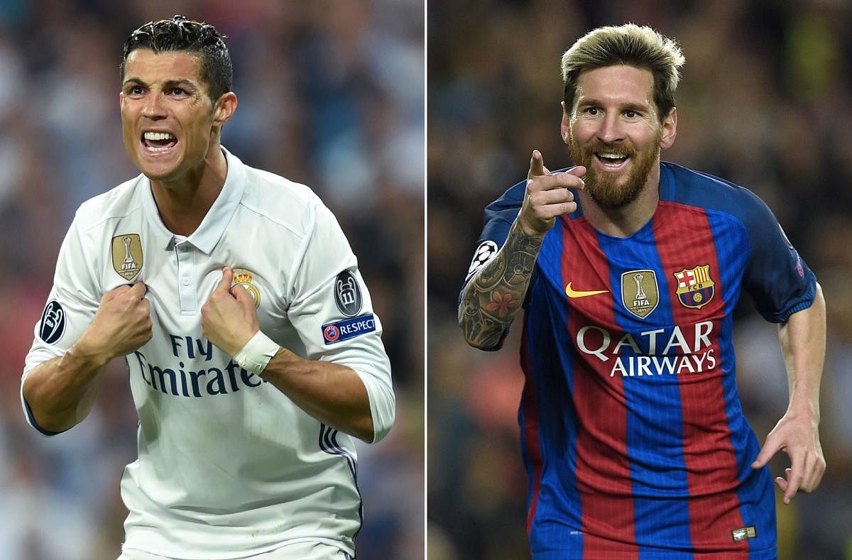HIT MEN Real Madrid's Cristiano Ronaldo (left) and Barcelona's Lionel Messi will once again be in the spotlight when the two sides clash in the El Clasico on Saturday. AFP