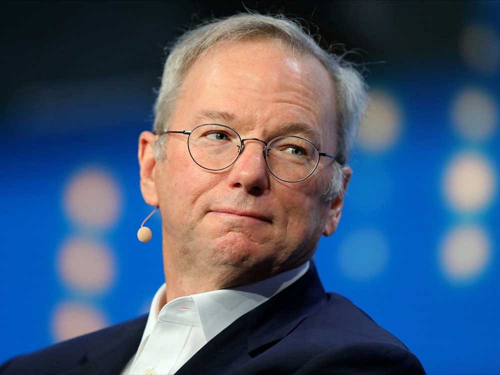 Alphabet's Executive Chairman Eric Schmidt looks on during the Milken Institute Global Conference in Beverly Hills, California, U.S., May 1, 2017. REUTERS