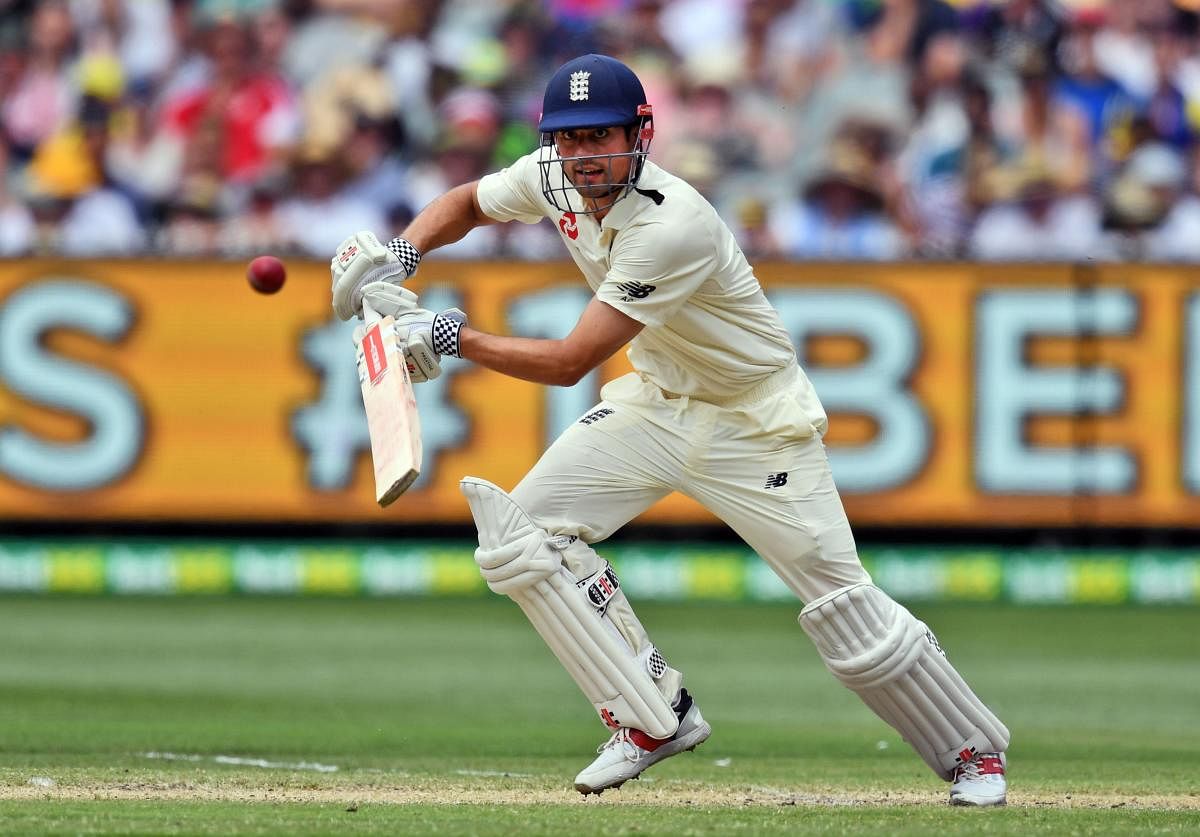 England's Alastair Cook en route to his unbeaten 244 against Australia in the fourth Ashes Test match at the MCG in Melbourne on Thursday. AFP
