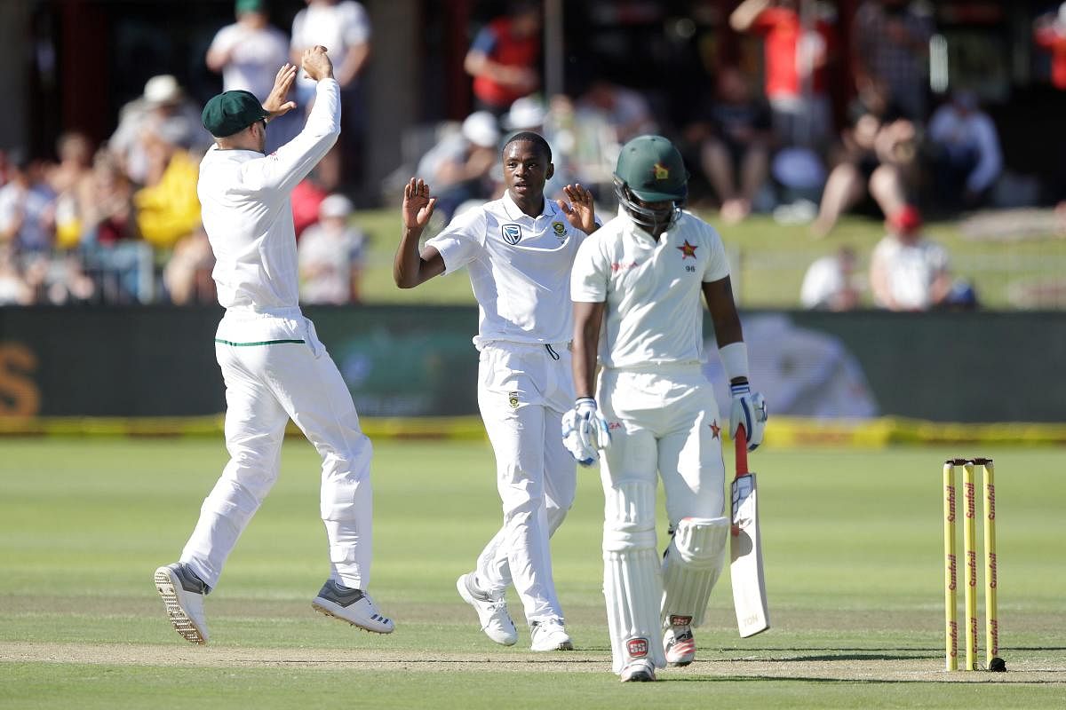 South Africa beat Zimbabwe by an innings and 120 runs in the first-ever four-day Test at Port Elizabeth. Reuters