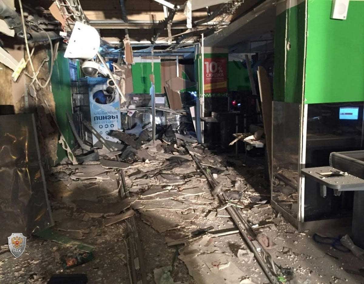 An interior view of a supermarket is seen after an explosion in St Petersburg, Russia, in this photo released by Russia's National Anti-Terrorism Committe on December 28, 2017. National Anti-Terrorism Committe/Handout via REUTERS