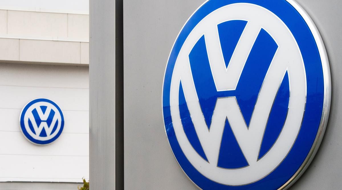 (FILES) This file photo taken on September 29, 2015 shows the logo of German car maker Volkswagen (VW) at a northern Virginia dealer in Woodbridge, Virginia. A US court on December 6, 2017 sentenced former Volkswagen executive Oliver Schmidt to seven years in prison for his role in the German automaker's