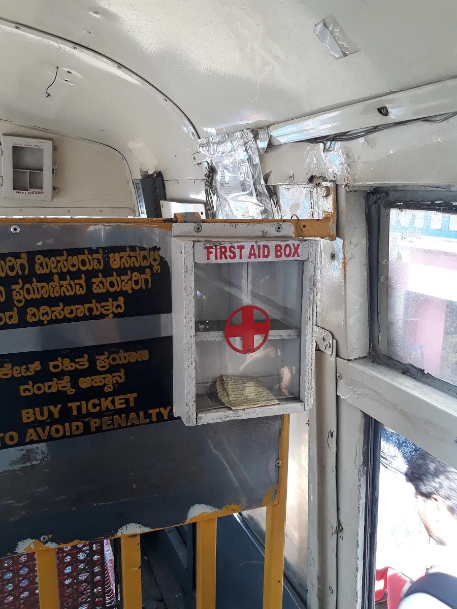 Empty First aid Box in BMTC Bus