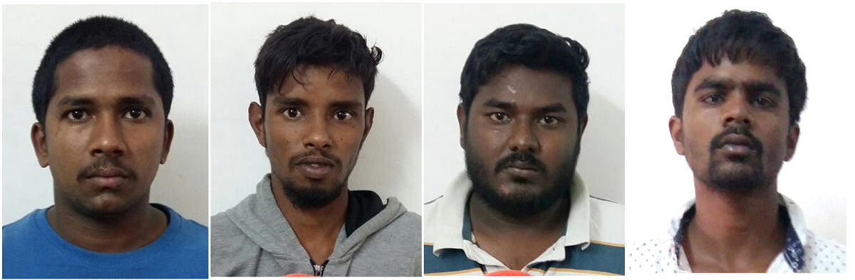 Bellandur police arrested four persons Vinod, Mohammad, Ramkumar and Santhosh in murder case of painter Shivaram.