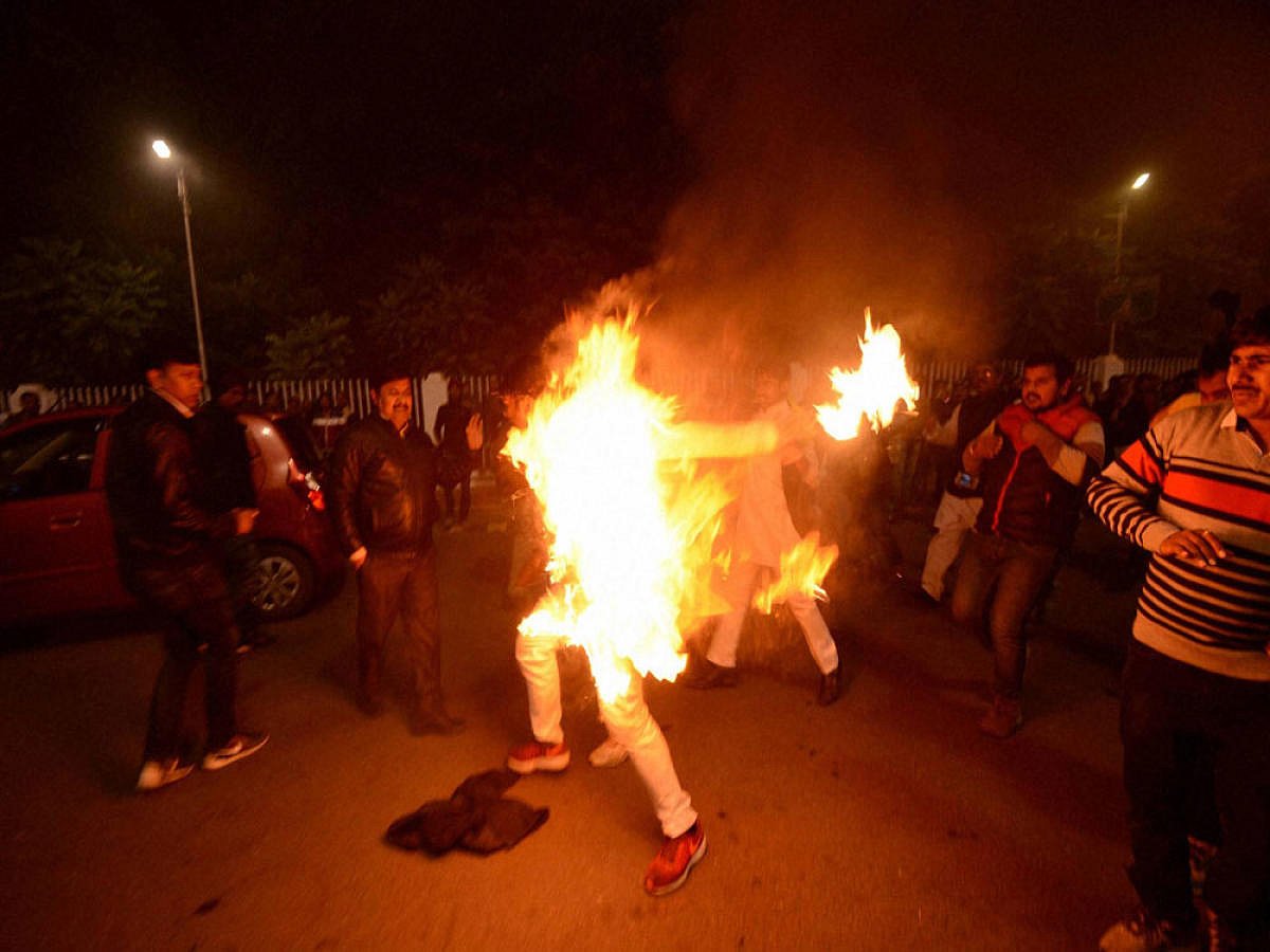 Woman tries to immolate herself inside station as arrest of rape ...