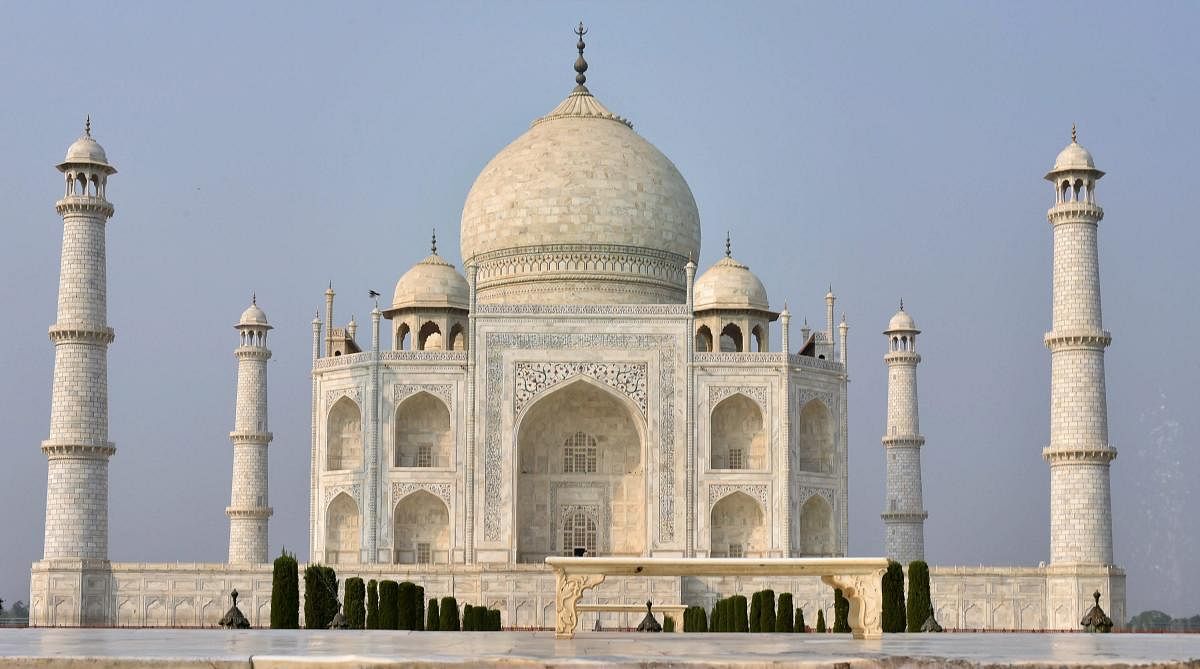 A deserted view of Taj Mahal in Agra, PTI file photo