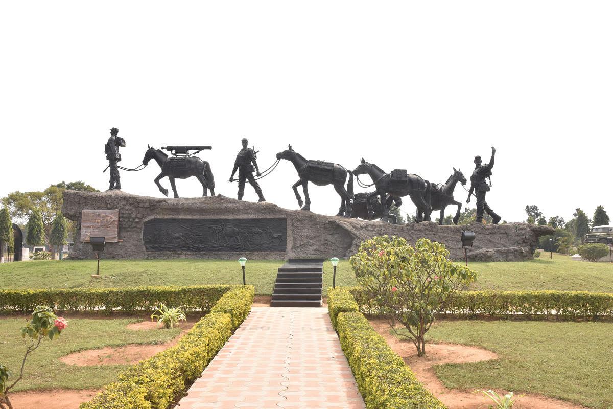 While the museum is largely dedicated to the achievements of the men who served in ASC, the Animal Transport Memorial is dedicated to the yeomen service done by the mules who served alongside. DH PHOTO BY S K DINESH