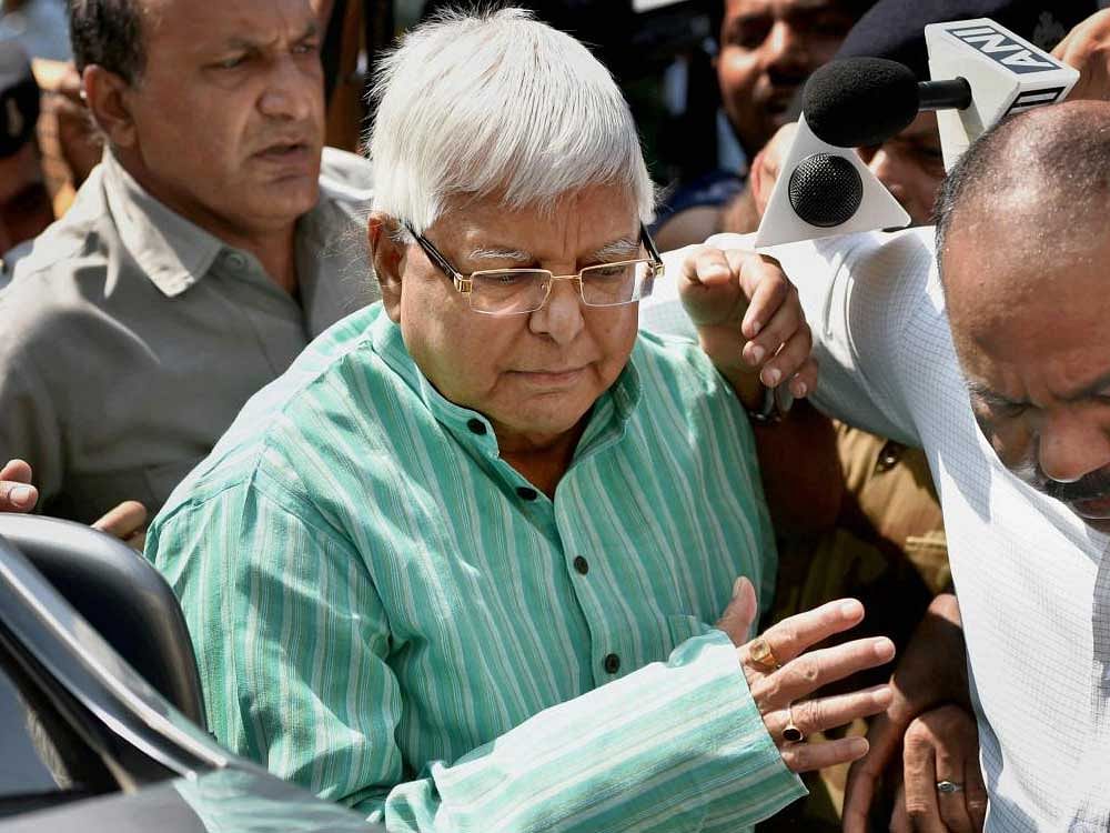 Lalu is already in jail after being sentenced to 3.5 years of imprisonment in the fodder scam case RC 64A/96, which is related to the illegal withdrawal of around Rs 90 lakh from Deogarh treasury. PTI file photo