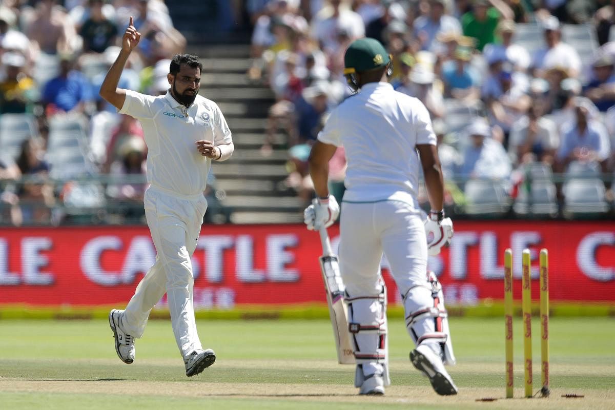 SWING AND PACE: Mohd Shami bounced back after an ordinary first innings show to rattle South Africa in the second innings of the first Test at Cape Town. The second Test starts at Centurion on Saturday. AFP