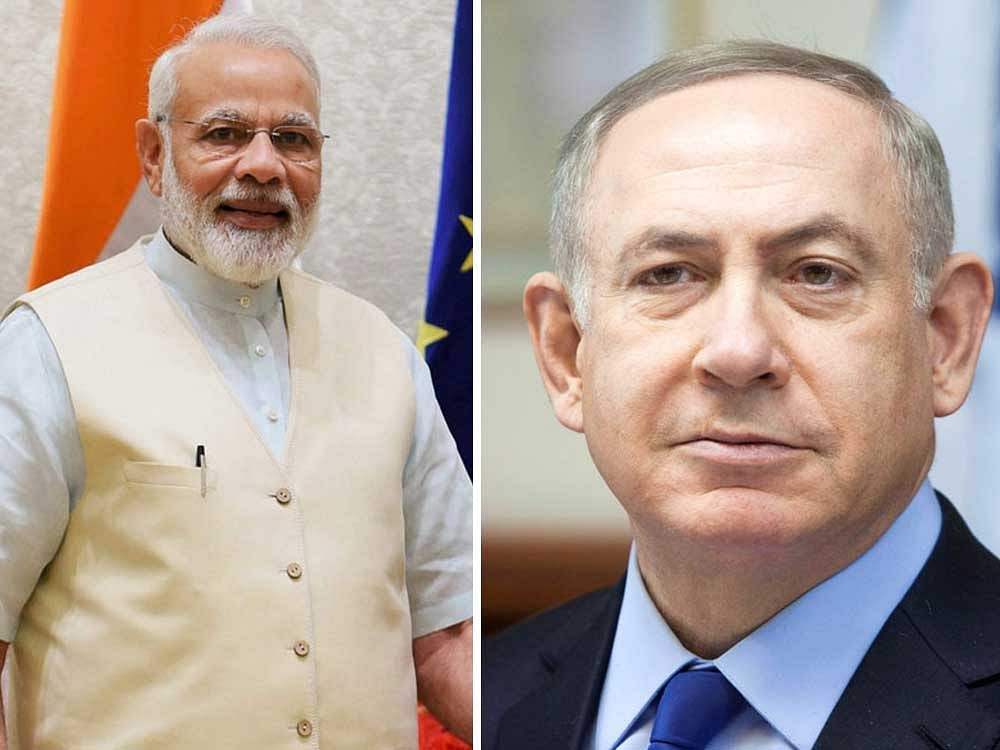 PM Modi and and his Israeli counterpart Netanyahu
