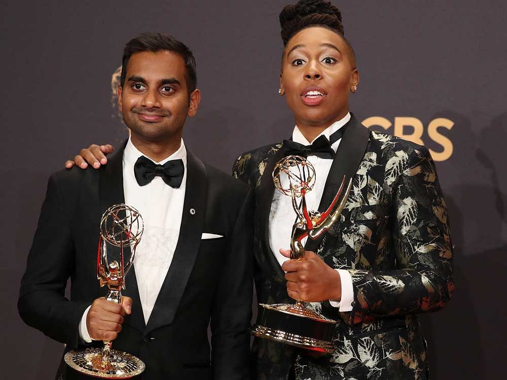 Aziz Ansari (L) was accused of engaging in sexually inappropriate behaviour on a date with a photographer. Reuters file photo.