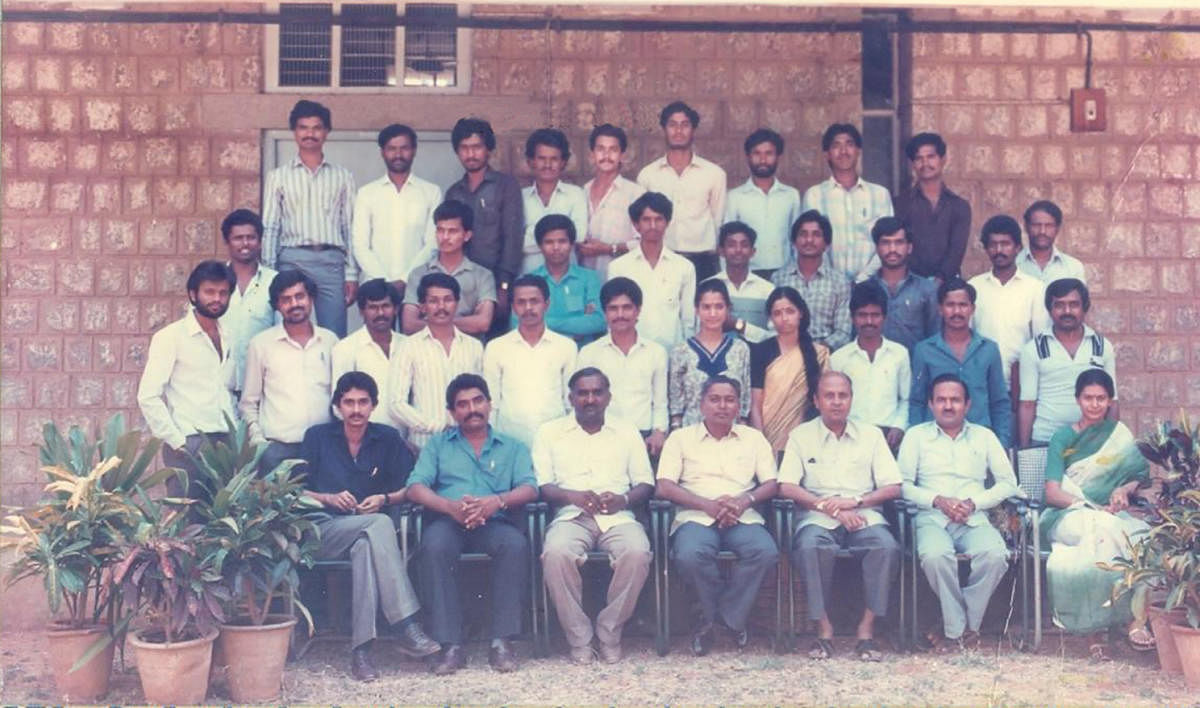 (From left, top row) M S Sangapur, T H Murthy, the author, Kantharaju, Rajeshkumar Diman, Narayanaraj, Krishnaprasad, Shivakumar and Gangadhar.