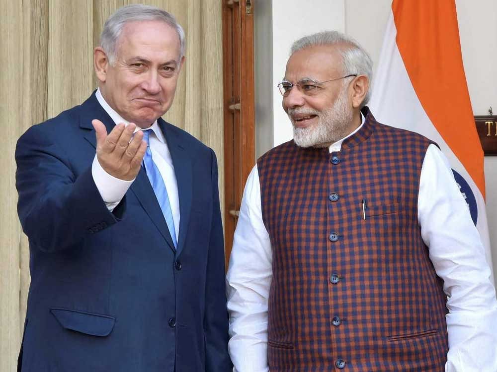 Prime Minister Narendra Modi and his Israeli counterpart Benjamin Netanyahu held extensive talks to strengthen ties in the strategic areas of defence and counter-terrorism. PTI Photo