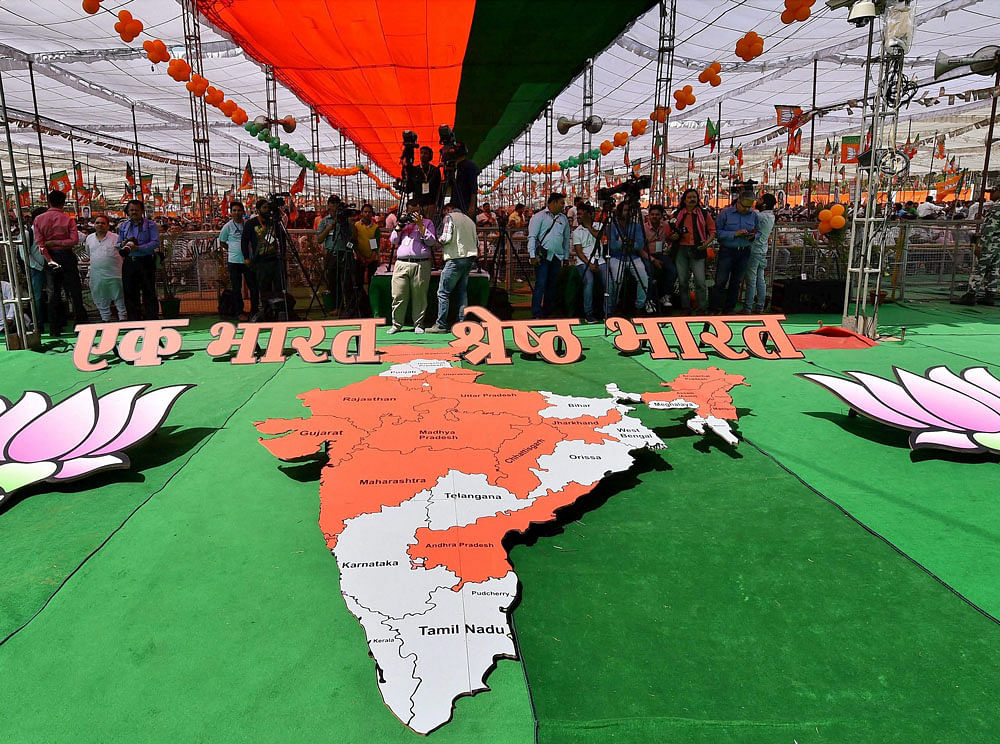 A senior Uttar Pradesh BJP legislator has said that India will become a 'Hindu Rashtra' in 2024, the year, when the Rashtriya Swayamsevak Sangh (RSS) will be completing 100 years of its establishment.  PTI file photo for representation