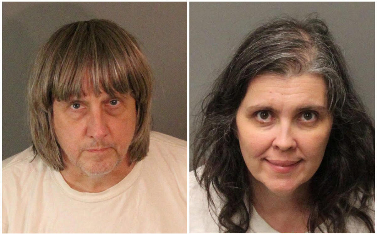 A combination photo of David Allen Turpin (L) and Louise Ann Turpin as they appear in booking photos provided by the Riverside County Sheriff's Department in Riverside County, California, U.S., January 15, 2018. Riverside County Sheriff's Department/Handout via REUTERS