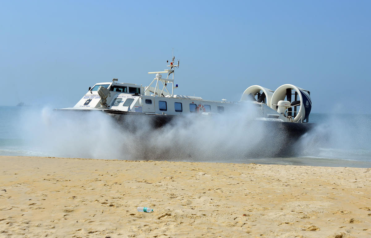 Hovercraft Air Cushion Vehicle (ACV) H 198, is ready to sail through the sea. DH Photo
