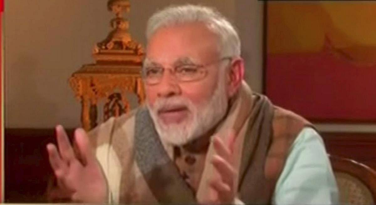 Prime Minister Narendra Modi in an interview with a TV news channel on Sunday.PTI Photo