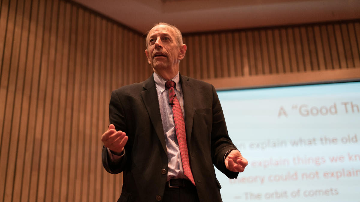 Arthur Eisenkraft at a public lecture organised by Azim Premji University on Saturday in the city