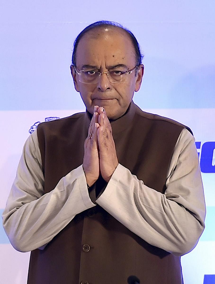 Union Minister for Finance and Corporate Affairs Arun Jaitley during an event to launch the National Corporate Social Responsibility (CSR) Data Portal and Corporate Data Portal in New Delhi on Friday. PTI Photo by Kamal Singh (PTI1_19_2018_000033B)