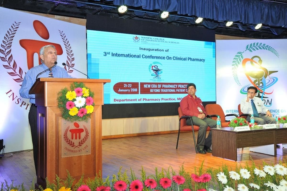 Dr Raj Warrier, Director, Centre for Cancer and Blood Disorders at Louisiana State University Health Centre, USA speaks at the inauguration of CPCON -2018 in Manipal.