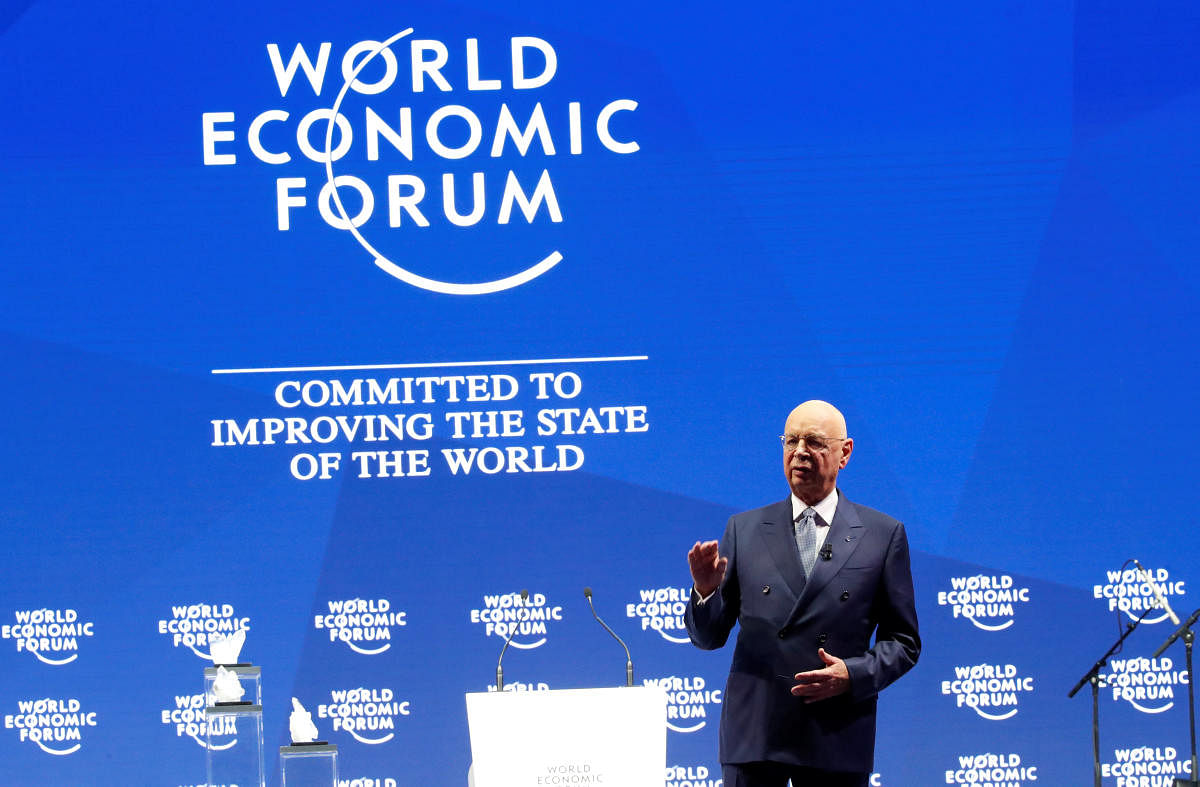 Klaus Schwab, Founder and Executive Chairman of the WEF, speaks during the opening session of the World Economic Forum (WEF) annual meeting in Davos, Switzerland January 22, 2018. REUTERS/Denis Balibouse