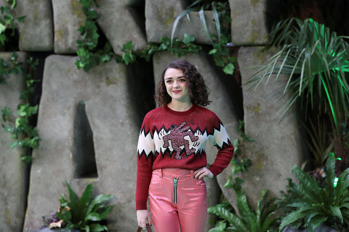 Actor Maisie Williams poses for photographs as she arrives at the world premiere of 'Early Man' in central London, Britain January 14, 2018.