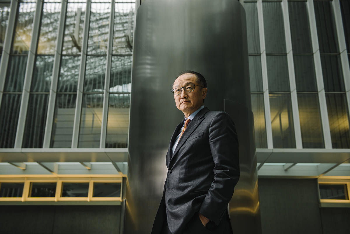 Jim Yong Kim, the president of the World Bank, at the headquarters in Washington, Jan. 4, 2018. Kim is trying to revitalize a hidebound institution, but his embrace of Wall Street is controversial. (Andrew Mangum/The New York Times)