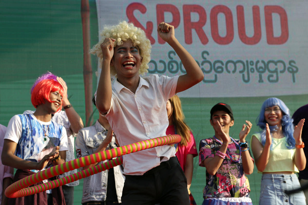 People attend '&amp;PROUD' LGBT Film Festival in Yangon, Myanmar, on Sunday. REUTERS