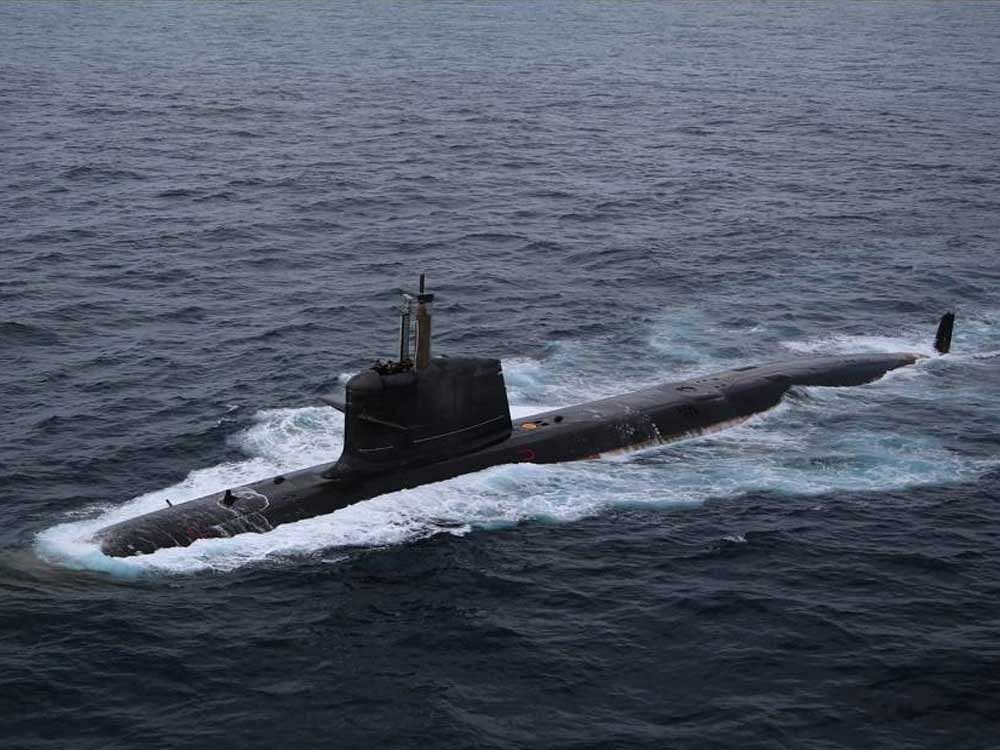 The state-of-art features of the Scorpene include superior stealth and the ability to launch a crippling attack on the enemy, using precision-guided weapons. File photo