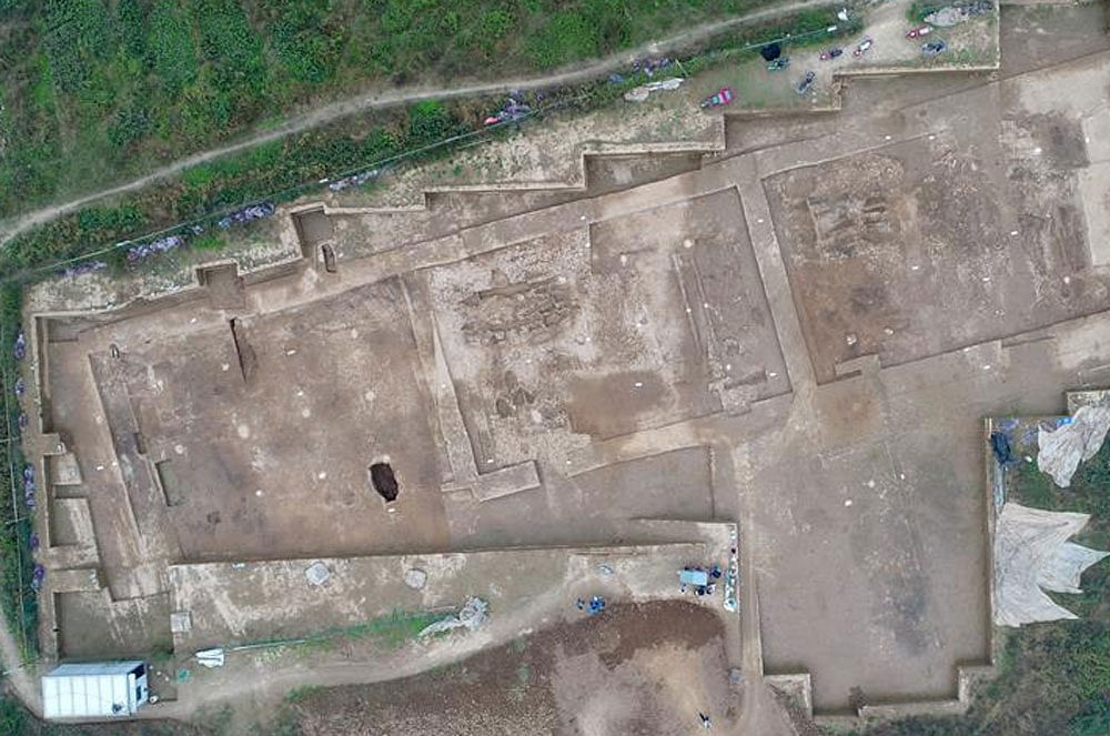 Aerial shot of the excavation site in the Shaanxi Province, NW China. Twitter photo.