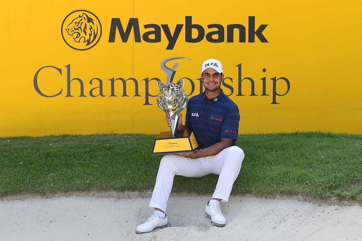 India's Shubhankar Sharma is all smiles after capturing the Maybank Championship following a sizzling final round performance. Asian Tour