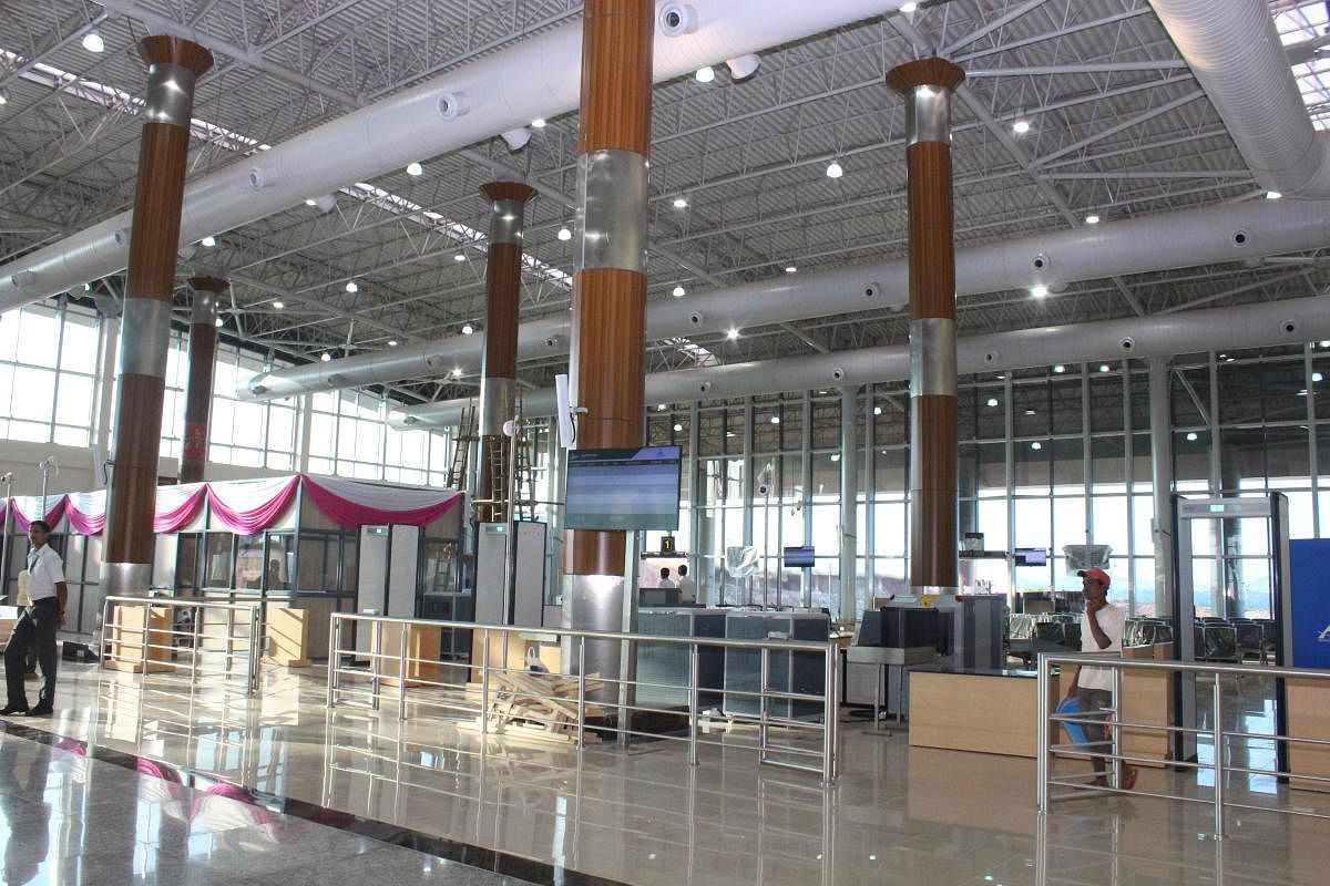 Inside view of the new terminal at the upgraded airport in Hubballi.