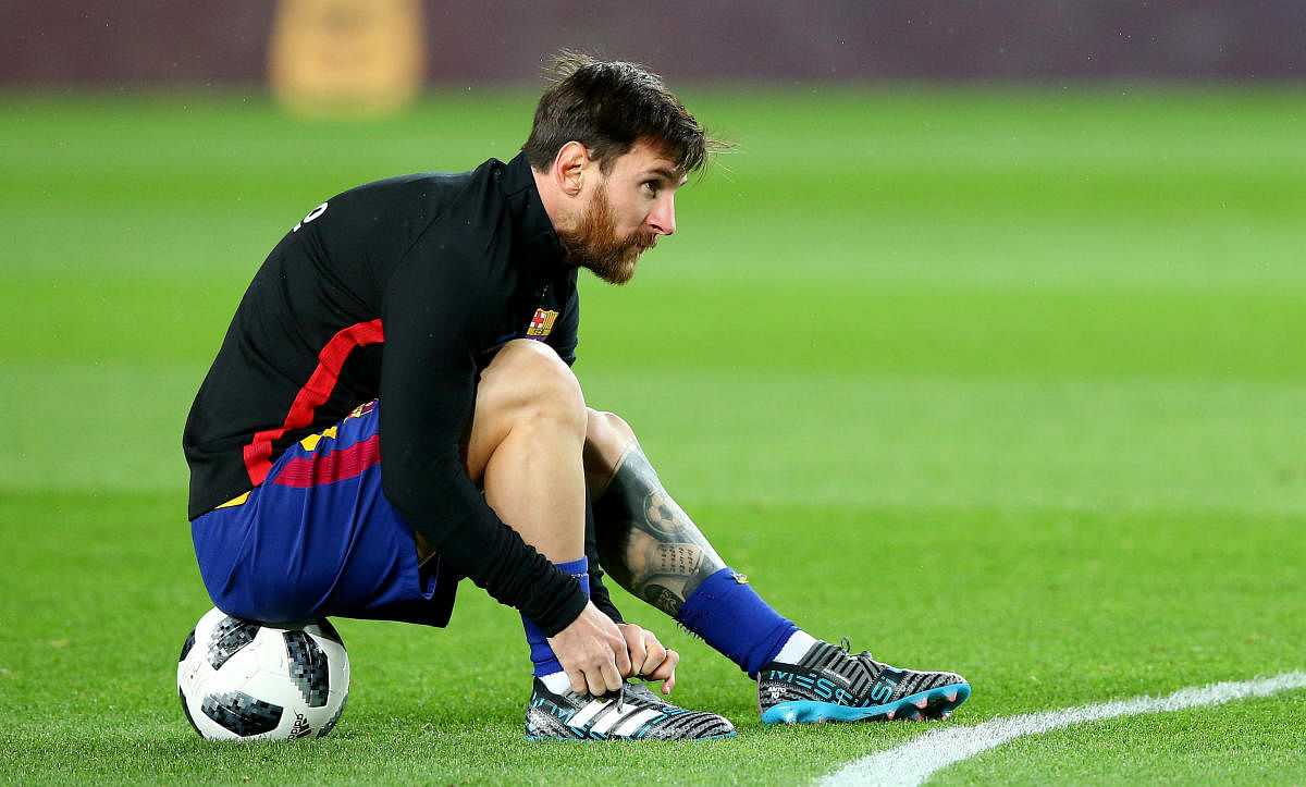 DETERMINED Lionel Messi, who stunningly hasn't scored against Chelsea in eight attempts, will be looking to end that wretched run on Tuesday. REUTERS