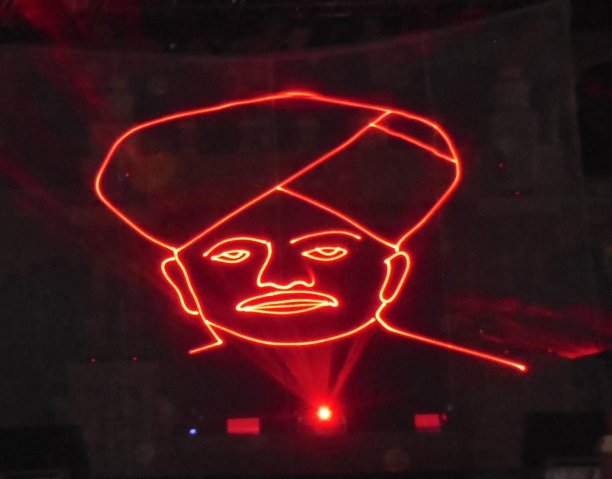 Laser show during the cultural programmes held as part of Mahamastakabhisheka at Shravanabelagola in Hassan district.