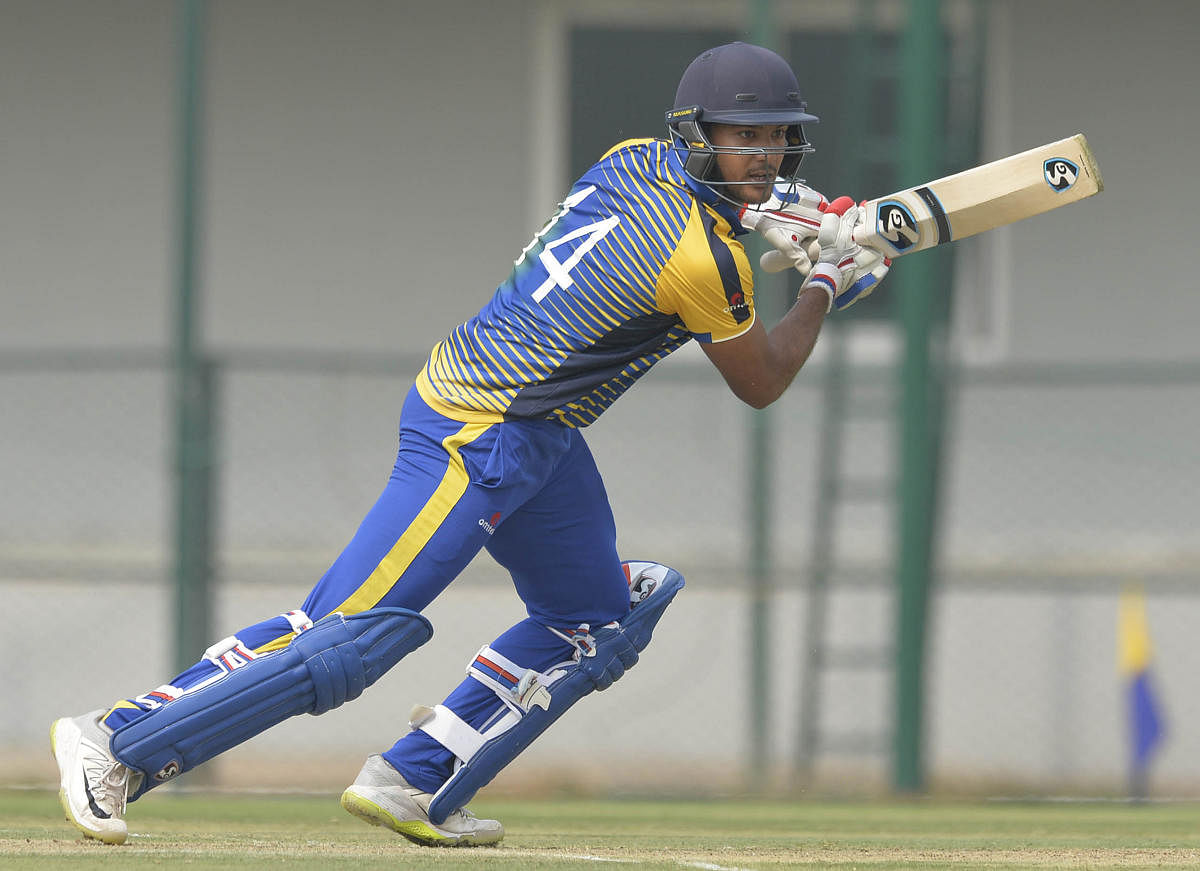 RUN MACHINE Mayank Agarwal was once again in fine form as his innings of 81 powered Karnataka into final. DH File Photo.