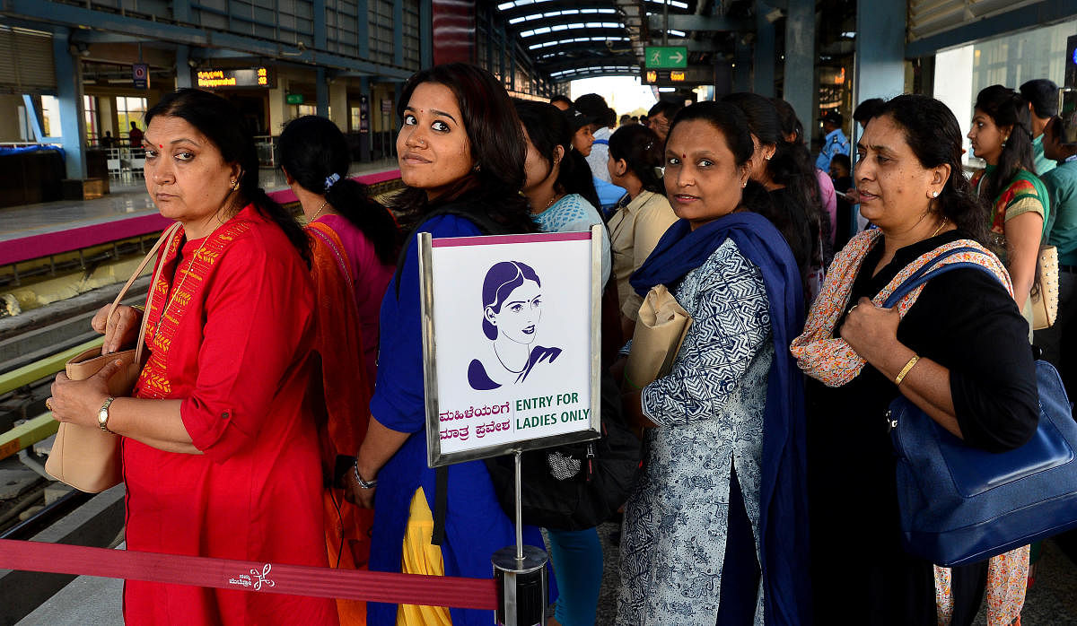 Women riders happy with reserved doors on Metro