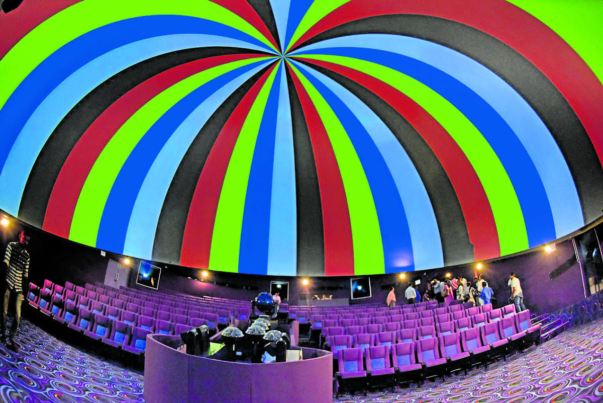 An inside view of the planetarium.