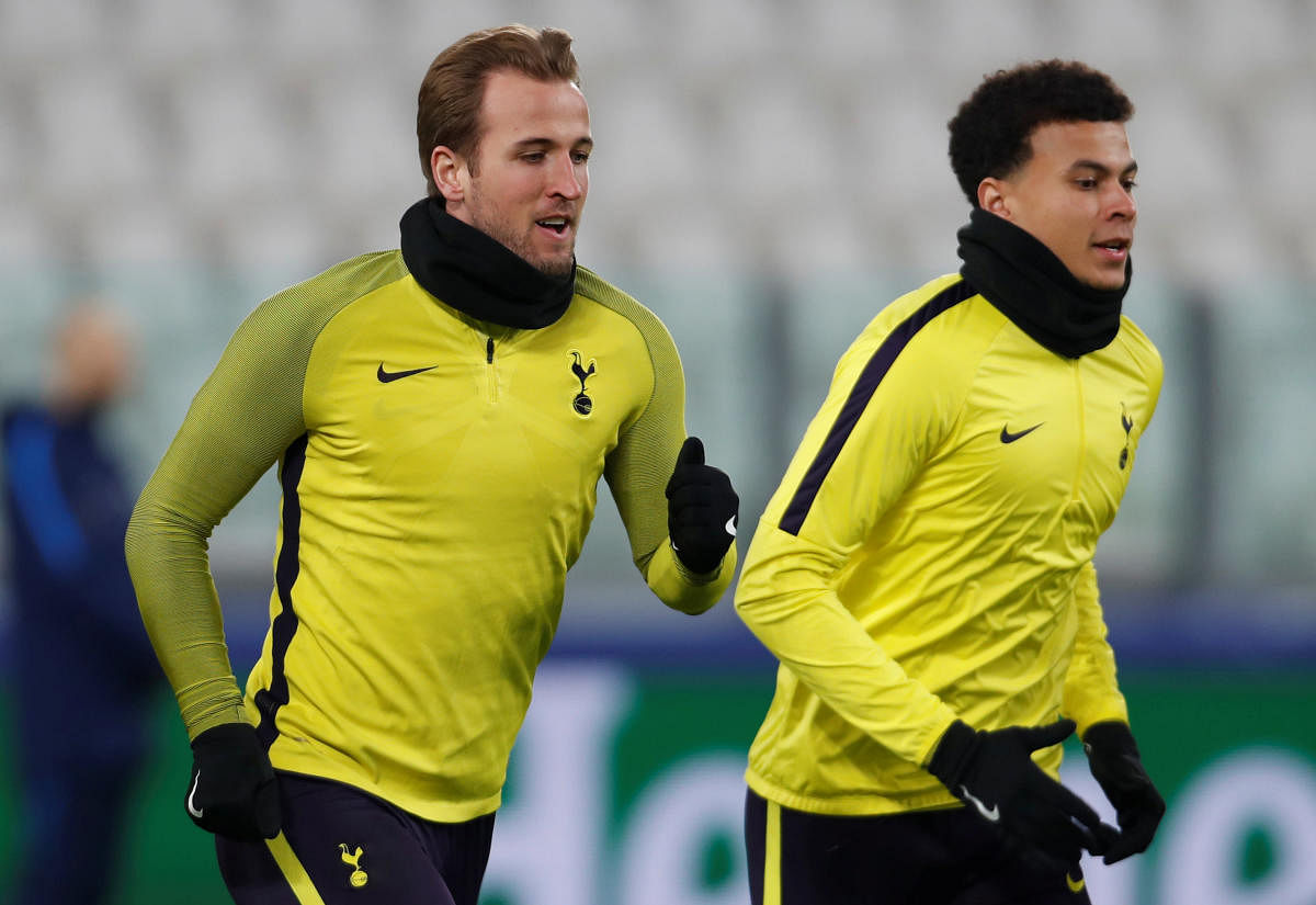 ACES IN THE PACK Tottenham Hotspur's star players Harry Kane (left) and Dele Alli will be hoping to come out firing all cylinders against Juventus in the Champions League last 16 return leg on Wednesday. REUTERS