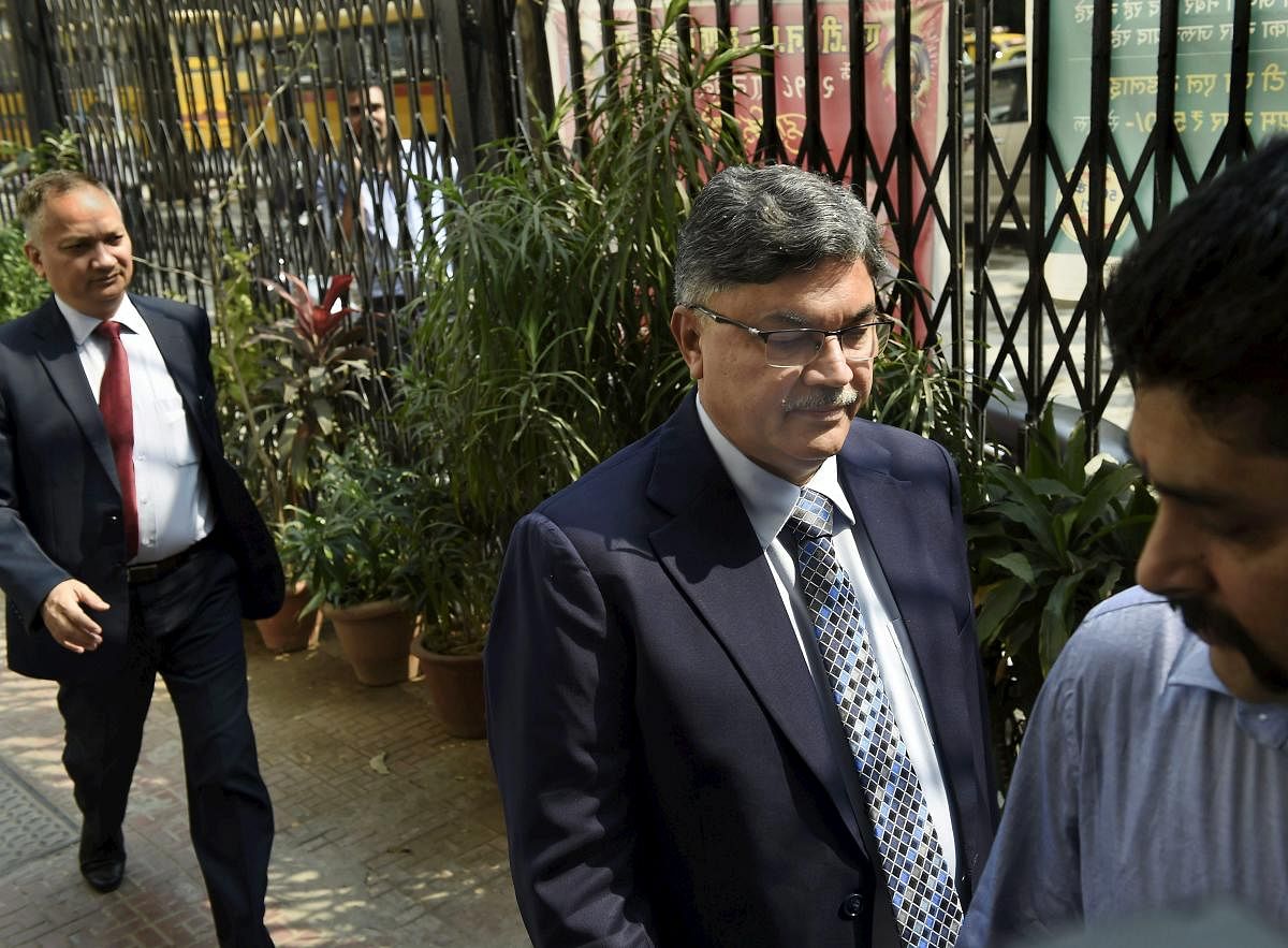 Punjab National Bank Managing Director and CEO Sunil Mehta arrives at Serious Fraud Investigation Office (SFIO) for questioning regarding PNB-Nirav Modi scam in Mumbai on Wednesday. PTI Photo
