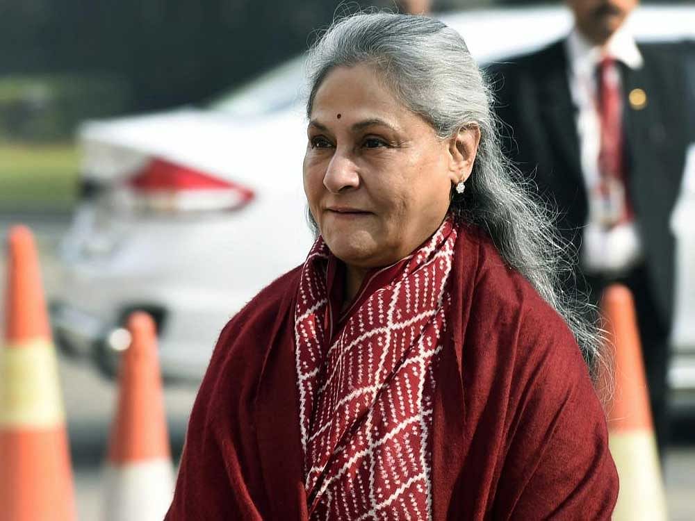 SP MP Jaya Bachchan arrives for the winter session at Parliament House in New Delhi on Tuesday. PTI Photo