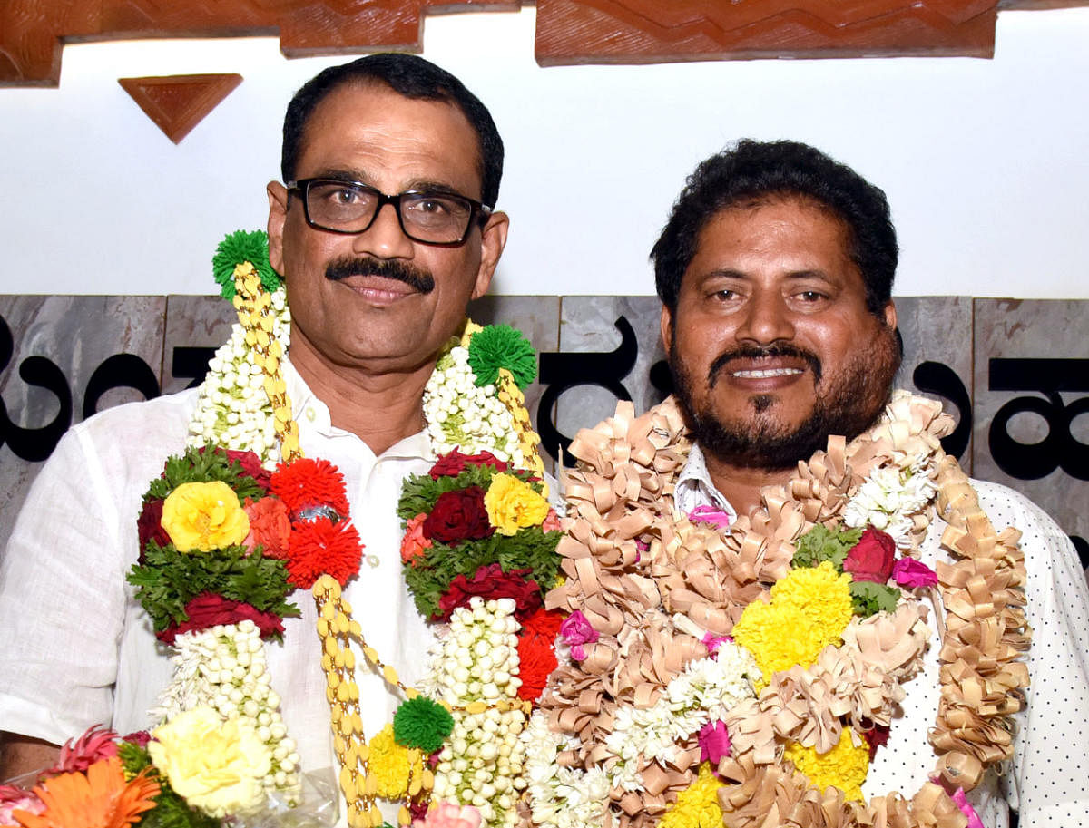 Newly elected Mayor and Deputy Mayor of Mangaluru City Corporation, Bhasker K and K Mohammed.