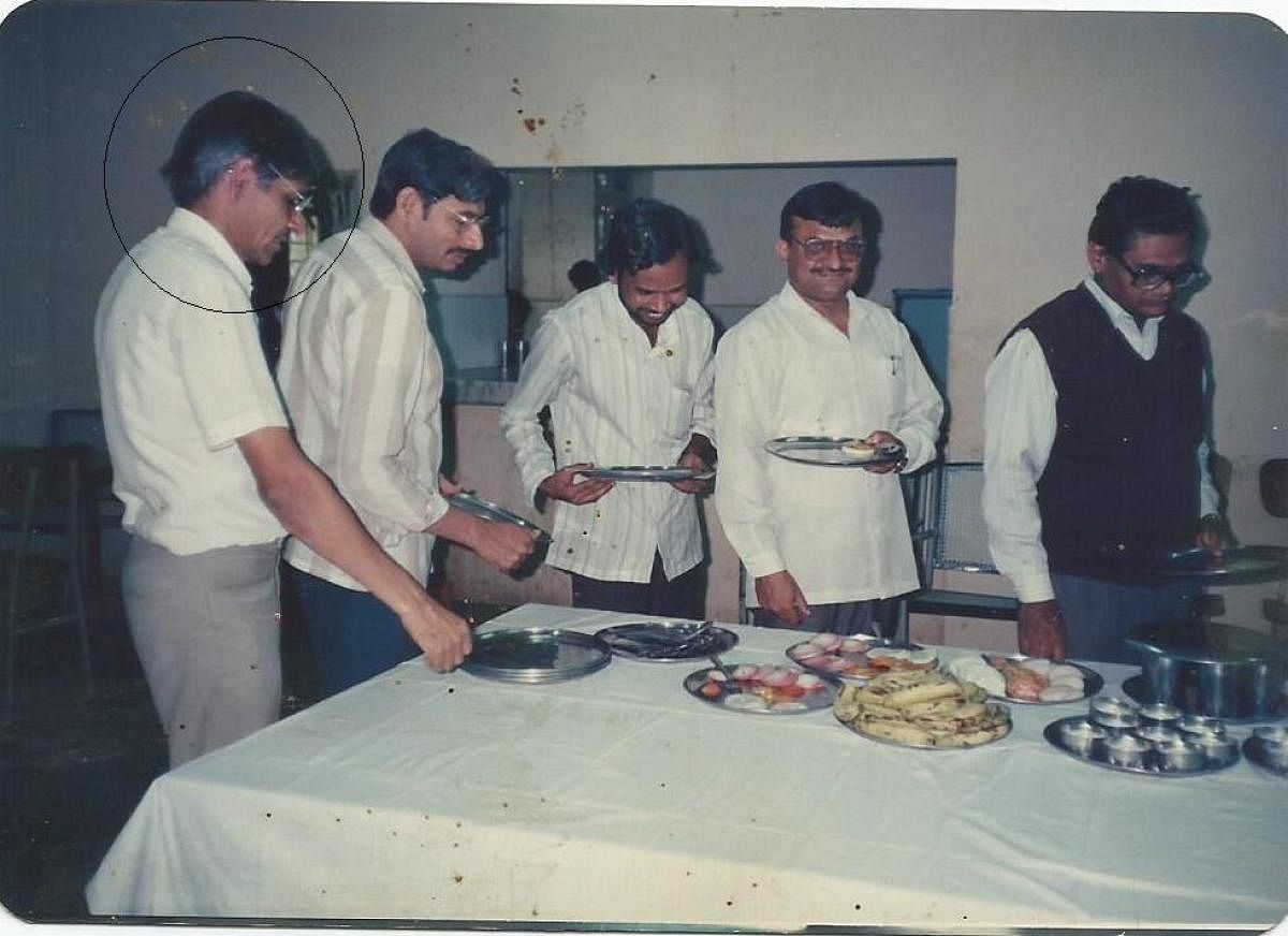 (From left) The author, Krishnaiah, Sarvanabhava, H A Keshav Murthy and V S Rao.