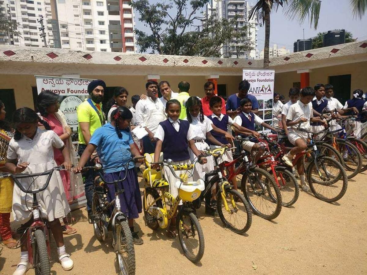 Beginning the initiative three years ago, the foundation collected old and broken cycles from donors across the city.  DH Photo.