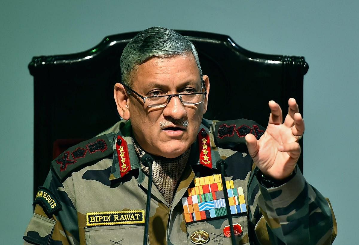 Army chief General Bipin Rawat said Pakistani posts supporting infiltrators must be 'punished' and asserted that the increase in the ceasefire violations had compelled Pakistan to deploy more forces along the Line of Control. PTI file photo