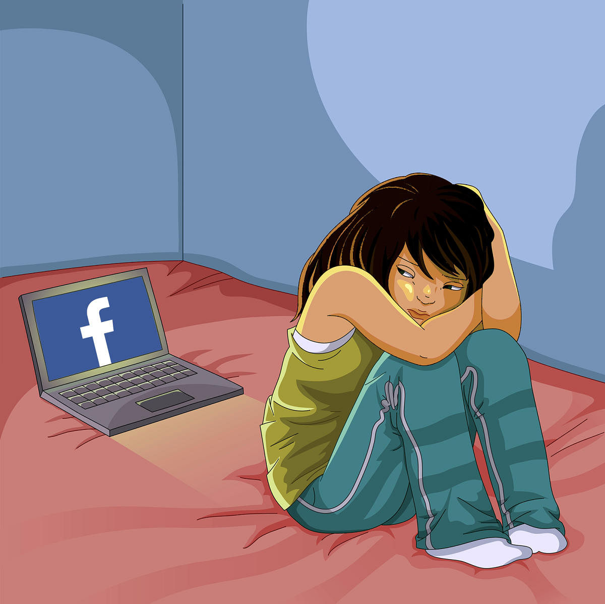 Social media addiction can lead to depression.
