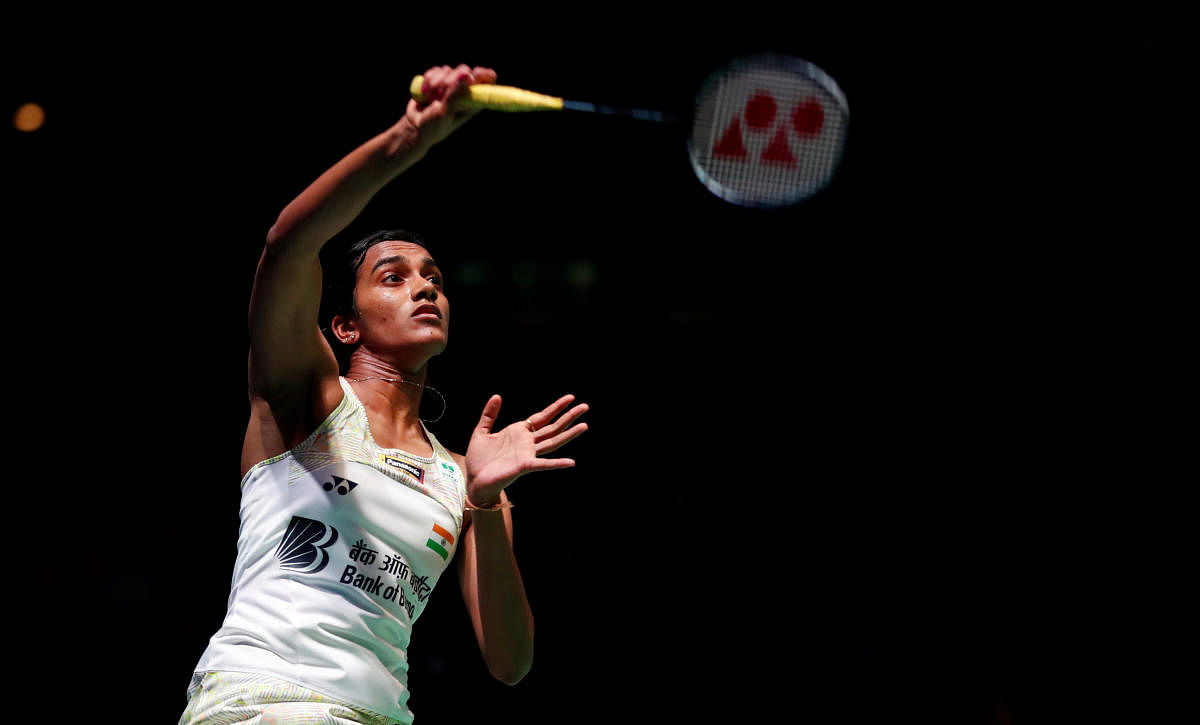 India's Pusarla V. Sindhu in action during the women's singles quarter-final. Action Images via Reuters