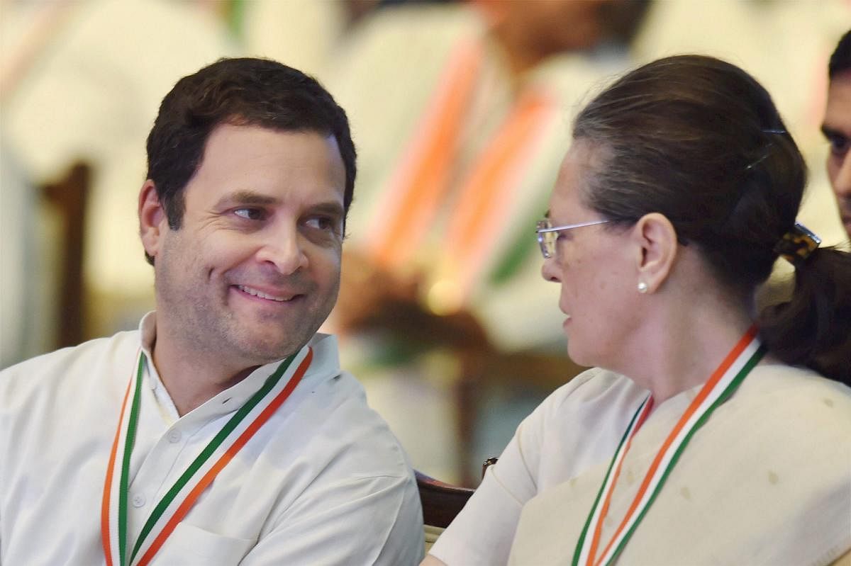 Rahul Gandhi and his mother, Sonia Gandhi.