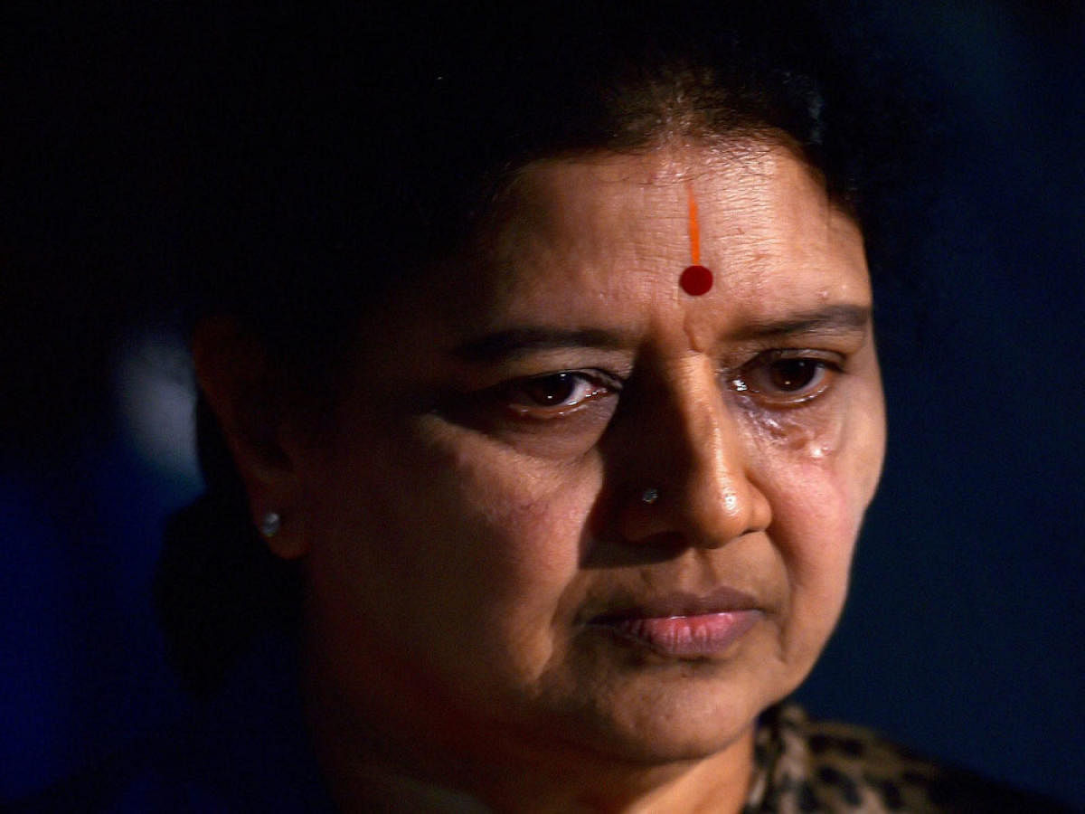 Sasikala, serving a four-year imprisonment in a disproportionate assets case in the central prison in Bengaluru, had visited her husband after obtaining emergency parole last year. PTI File Photo