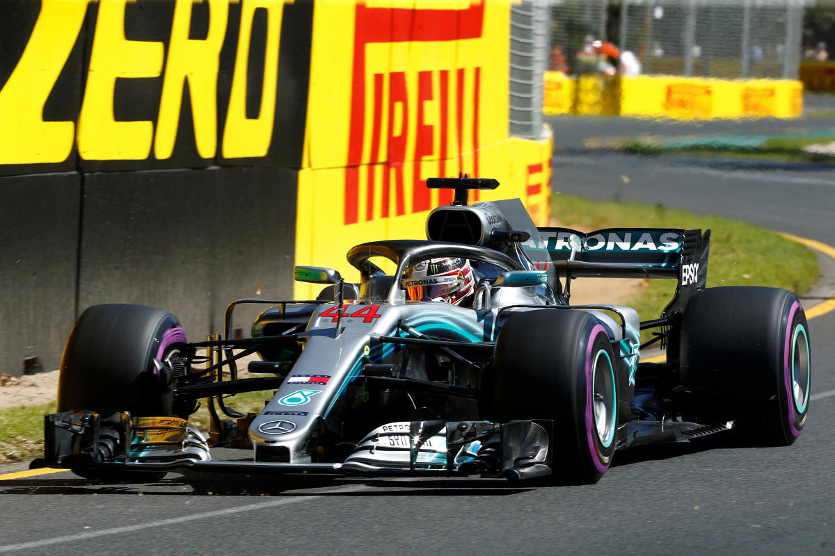 PACE SETTER Mercedes' Lewis Hamilton in action during practice ahead of the Australian Grand Prix at Albert Park. REUTERS